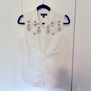 Banana republic embellished sleeveless shirt